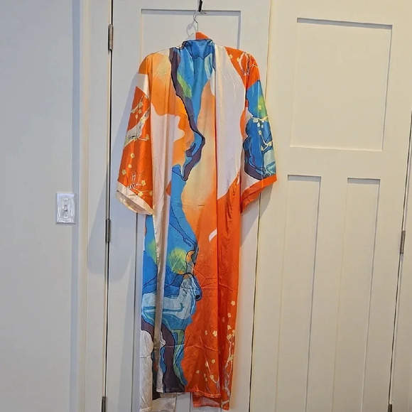 Colorful Silk Kimono Robe - Picture 2 of 2